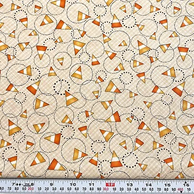 Halloween Hoot By Debbie Mumm For SSI Candy Corns Cotton Fabric By The HALF YARD • $6