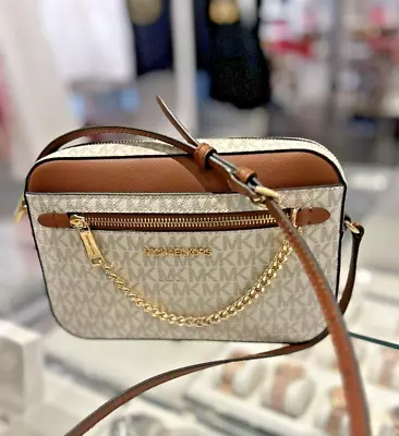 Michael Kors PVC Crossbody Bag Handbag Messenger Shoulder Purse Vanilla • $89