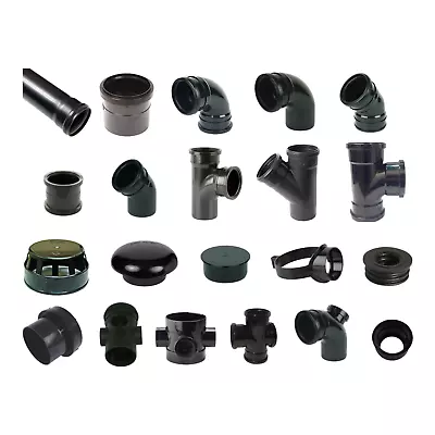 Black Soil Pipe & Ring Seal Fittings UPVC Socket 110mm (4 ) External/Internal • £9.99