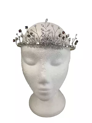 Silver & Black Headband Tiara Sparkly Wedding Bride Bridesmaid Fancy Dress S312 • £7