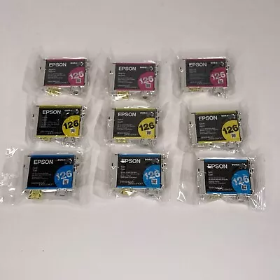 9 Genuine Epson 126 High Capacity Color Ink - 3 Cyan 3 Magenta 3 Yellow No Box • $29.17