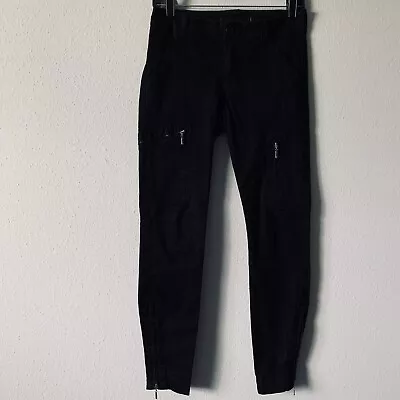 J Brand Black Skinny Cargo Zip Ankle Pockets Jeans SZ 25 B-A • $29.40