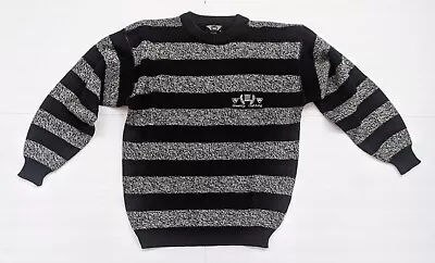 IOU Quality Clothing Men's Sweater M Vintage 90s Gray Black I.O.U HIP HOP • $24.99