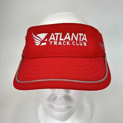 Atlanta Track Club Mizuno Member Visor Hat Red White Running Walk Hike Bike • $10.56