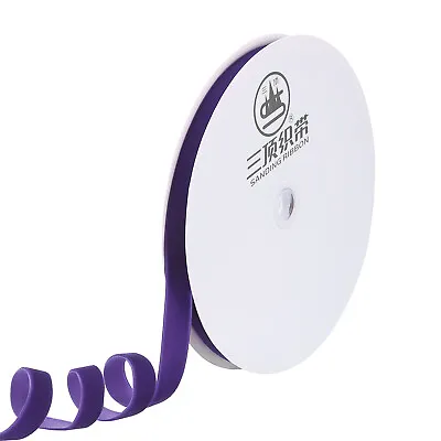 9/16  25 Yard Velvet Ribbon Polyester Single Face Spool Gift Wrap Decor Purple • $16.29