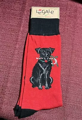 LEGALE Mens BLACK LAB DOG LOVERS CHRISTMAS Novelty Socks Pair • $9.99