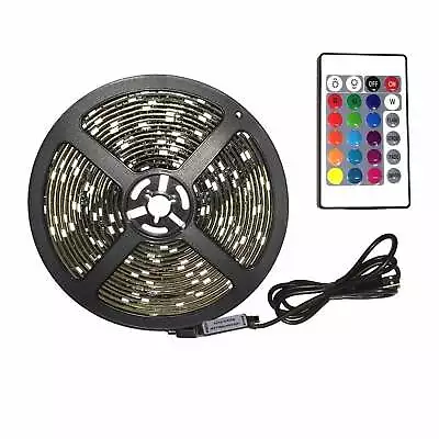 USB RGB LED Strip Light 5050 5V 500CM TV Back LED Color Changing With 24 IR R... • $11.08