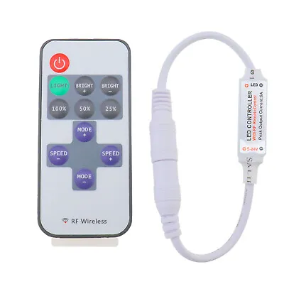 Controller Inline Dimmer With RF Wireless Remote For LED Strip Light Mini 12V • £8.08