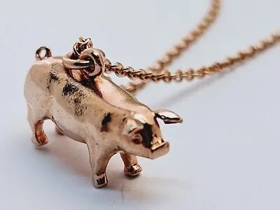 ALEX MONROE SUFFOLK PIG Necklace Rose Gold On Sterling Silver New In Box • $212.99