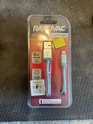 Rayovac Fusion Micro USB Cable. 6ft Charger Cord; Teal Color • $6