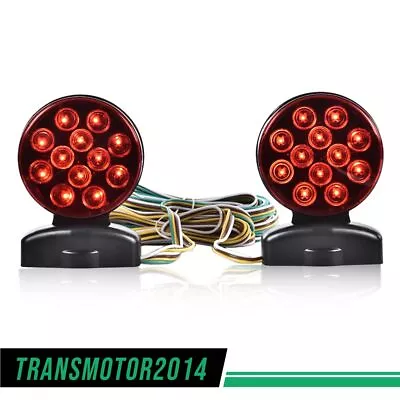 1Pair Magnetic Towing Light Tow Trailer Lights Brake Tail Signal 12 Volt Kit Led • $26.99