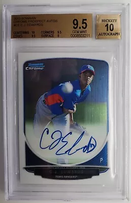 2013 Bowman Chrome Prospects C.J. Edwards Autograph RC  BGS 9.5 W/10 Auto • $18