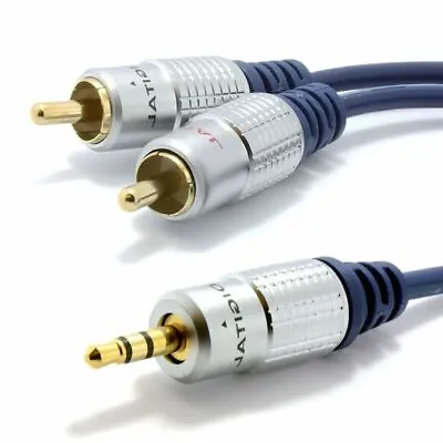 £6.81 • Buy 3.5mm Jack Male To 2 RCA Male Aux Audio Speaker PC TV Laptop TV LCD Sound Cable