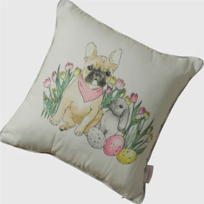 $34 • Buy French Bulldog Easter Pillow