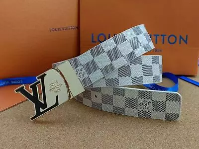 Men's New Letter Smooth Buckle Lychee Pattern Business Versatile Belt Gift Box • $32.99