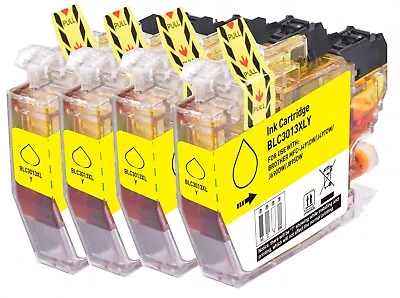 4PK YELLOW Print Ink +Chip Fits Brother LC3013 MFC-J491DW MFC-J497DW MFC-J690DW • $14.99