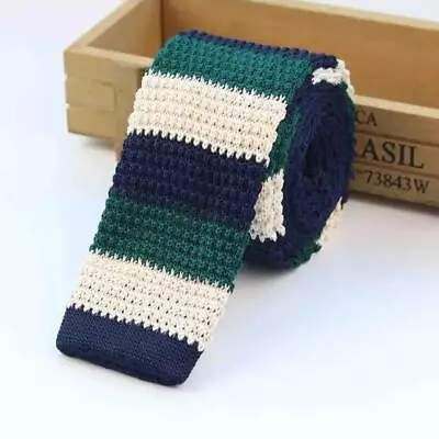  Men's Knitted Knit Leisure Striped Tie Fashion Skinny Narrow Slim Neck Ties   • $9.99