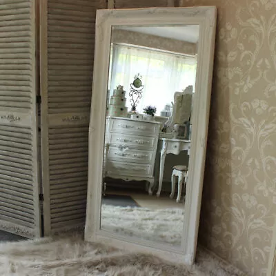 Extra Large White Wall Floor Ornate Mirror Bedroom Hall Living Room Vintage Home • £122.95