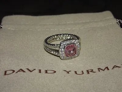 David Yurman Petite Albion Pink Tourmaline Ring Size 8 • $299