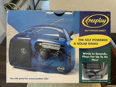 $95 • Buy Freeplay Self Powered & Solar Powered AM FM Radio Black BRAND NEW CIB VG WindsUp