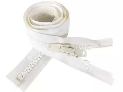 YKK One-Way Separating #10 Marine Zippers - Double Plastic Slide WHITE 6  - 250  • $6