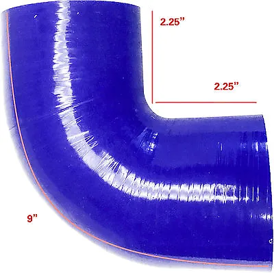 Blue 4 Ply 90 Degree Silicone Elbow Pipe Intercooler Hose Coupler - 2.5  ~ 63mm • $119.50