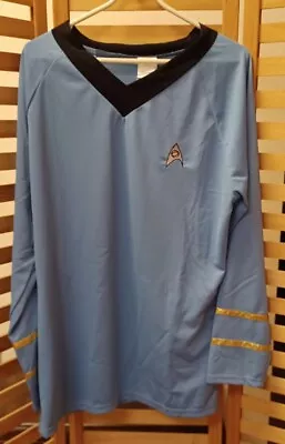 Men's XL Rubies Star Trek Spock Blue Shirt Halloween Costume Cosplay  • $30