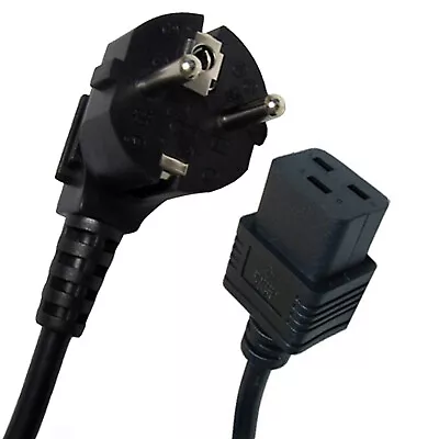 Schuko 2 Pin Euro Plug To C19 16Amp Mains Cable Power Lead 2m • £11.45