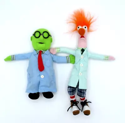 Jim Henson Muppets Plush 11” Beaker & 8” Dr Bunsen Honeydew 2004 Sababa SET OF 2 • $59.95