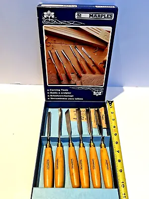 NOS Vintage Marples M60A 6 Piece Wood Carving Chisel Set Wood Sculpture Chisel • $267.99