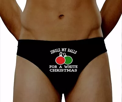 Personalised Valentines Pants Mens Briefs Jingle Balls Custom Underwear Gift • £10.88