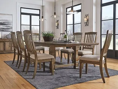 9 Piece Traditional Rustic Extendable Dining Table & Chairs Set Furniture IC0X • $2245.74