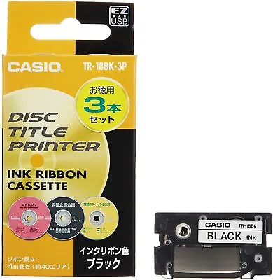 $33.78 • Buy Casio TR-18BK-3P Black Ink Ribbon Disc Title Printer 3pcs Japan New F/S