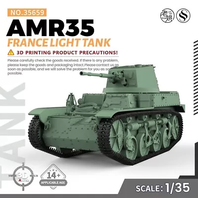 SSMODEL 659V 1.9 1/35 25mm Military Model Kit France AMR35 Light Tank • $39.99