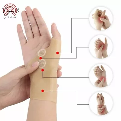 £3.29 • Buy Gel Arthritis Glove Pain Relief Silicone Brace Magnetic Wrist Hand Thumb Support