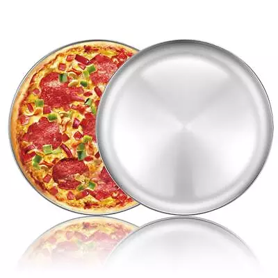 Pizza Baking Pan Pizza Tray 12 Inch Stainless Steel Pizza Pan Round Pizza Bak • $19.48