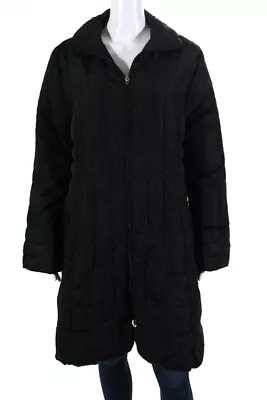 Moncler Womens Down Filled Quilted Full Zip Up Puffer Coat Jacket Black Size 3 • $321.75