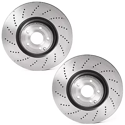 Brembo Pair Set Of 2 Front X-Drilled Disc Brake Rotors For Mercedes W218 CLS550 • $216.95