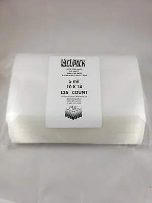 5 Mil 10 X 14 125ct FLAT COMMERCIAL CHAMBER BAGS Vacuum Sealing ARY VacMaster • $55.04