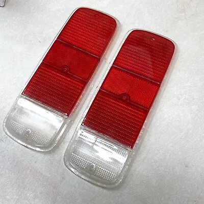 $24.95 • Buy 1972-1979 Vw Bus Rear Tail Light Lens Set Left & Right Pair Red Clear