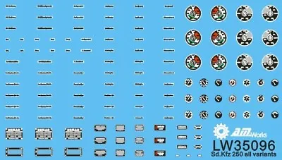 1:35 Scale Vehicle Dials & Placards Sd.Kfz. 250 All Variants (Decal&PE) LW35096 • $6.99