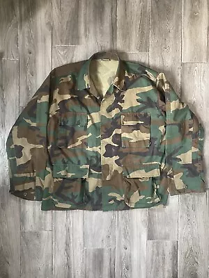 Vintage Military Camo Jacket L Large Camoflauge Coat Army Authentic • $9.99