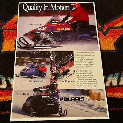 🏁 ’93 POLARIS INDY RACE Snowmobile Poster Vintage Sleds Formula III SOO 500 Ect • $21.88