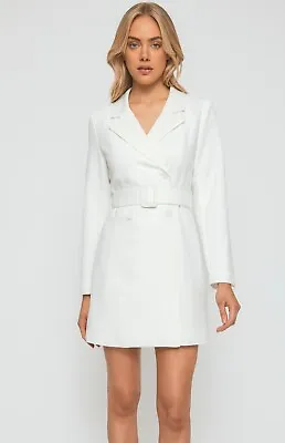 $79.95 • Buy White Blazer Dress With Belt - Kookai Zara Forever New Inspired Brand New