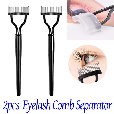 2x Lash Separator Applicator Guide Mascara Tool Eyelash Brush Comb MakeUp • £3.49