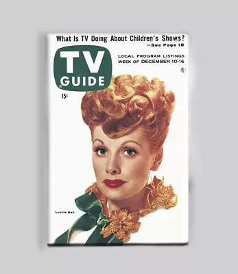 I LOVE LUCY / CARTOON - TV GUIDE - 2 X3  POSTER MAGNET Retro Vintage Magazine • $6.99