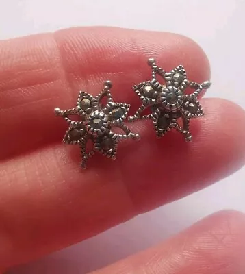 Sterling Silver Marcasite Stud Earrings. R99 • $4.98