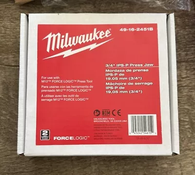 Milwaukee 49-16-2451B 3/4  IPS-P Press Jaw For M12 FORCE LOGIC Press Tool • $174