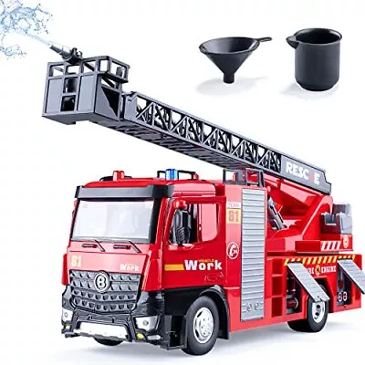  Fire Truck Toy Metal Cab Fire Engine Truck With Lights And Siren Sounds  • $54.31