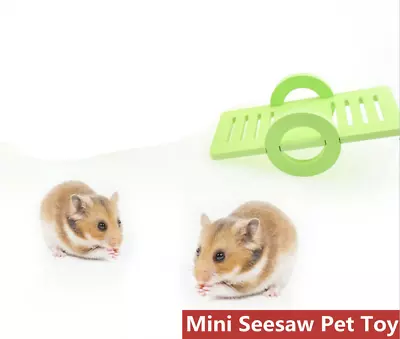 Fun Pet Hamster Seesaw Toy Natural Wood Mouse Small Animal Cage Accessories • £2.58